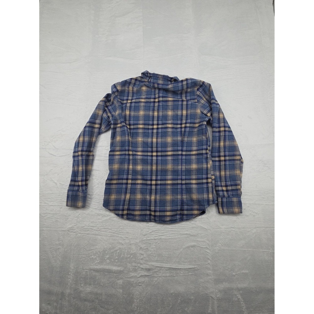 Long-Sleeved Organic Cotton Midweight Fjord Flannel Shirt Blue Women's Small - Picture 6 of 6